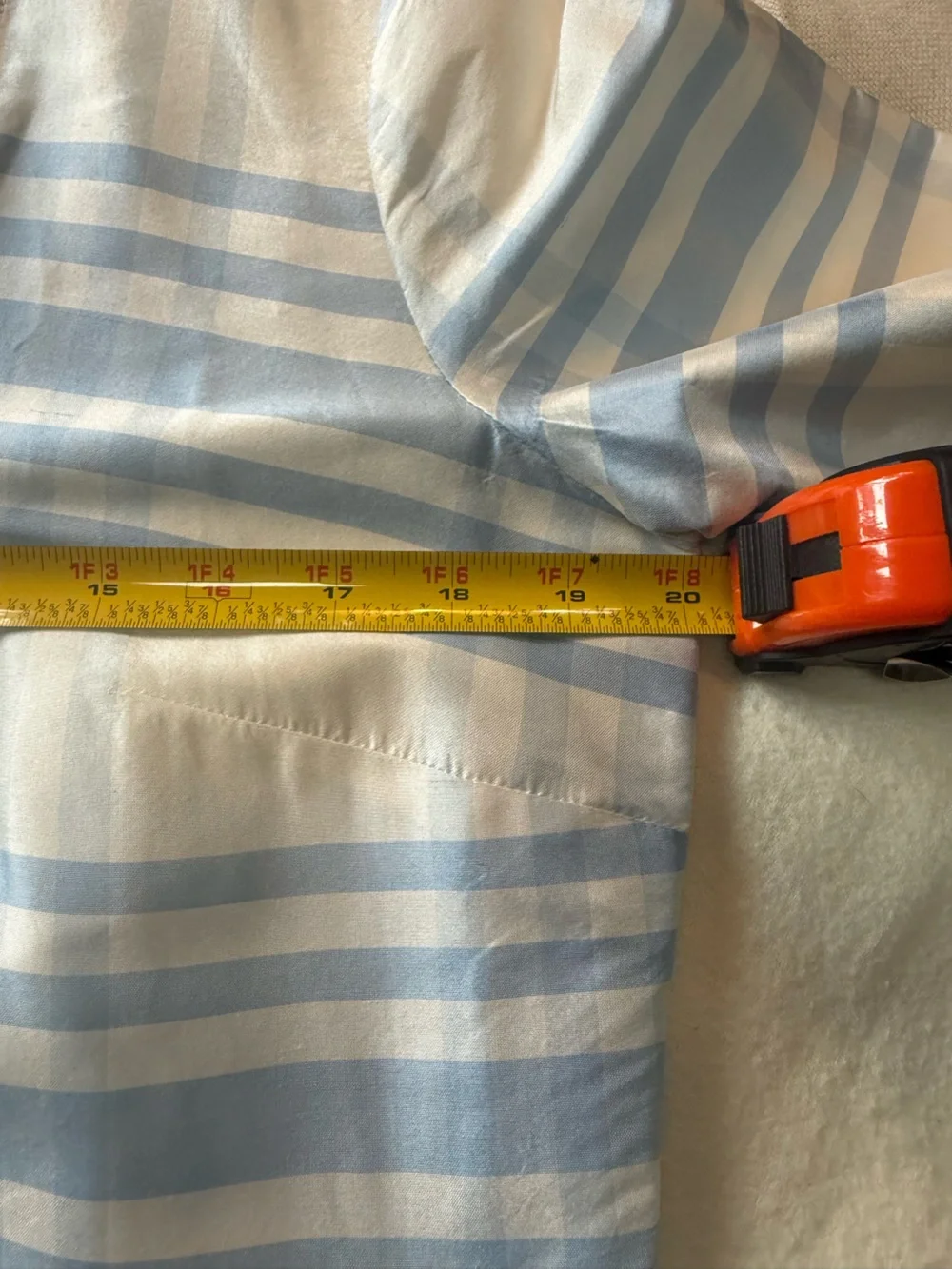 Devon Baer Silk Light Blue Plaid Ruffle-Trim Tunic Beautiful for a summer party - Picture 6 of 8